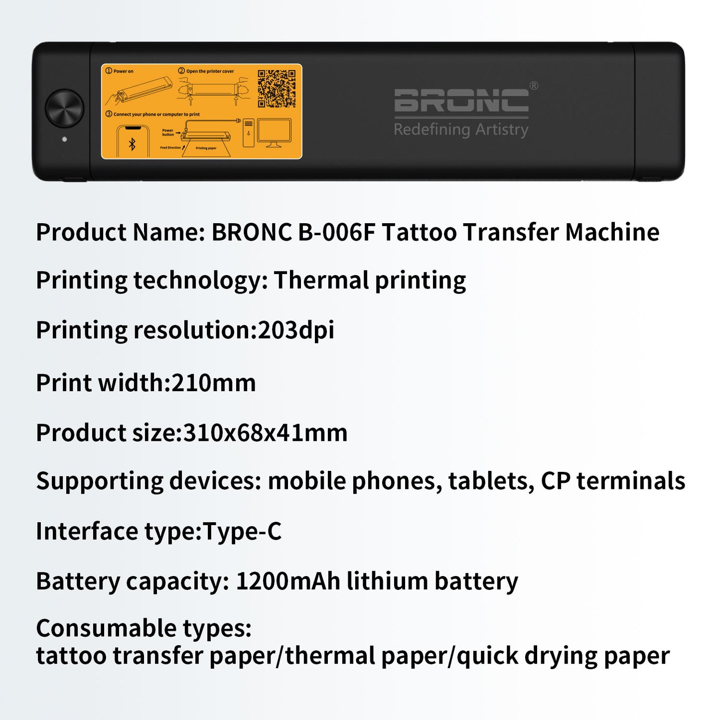 BRONC INKLESS TATTOO PRINTER